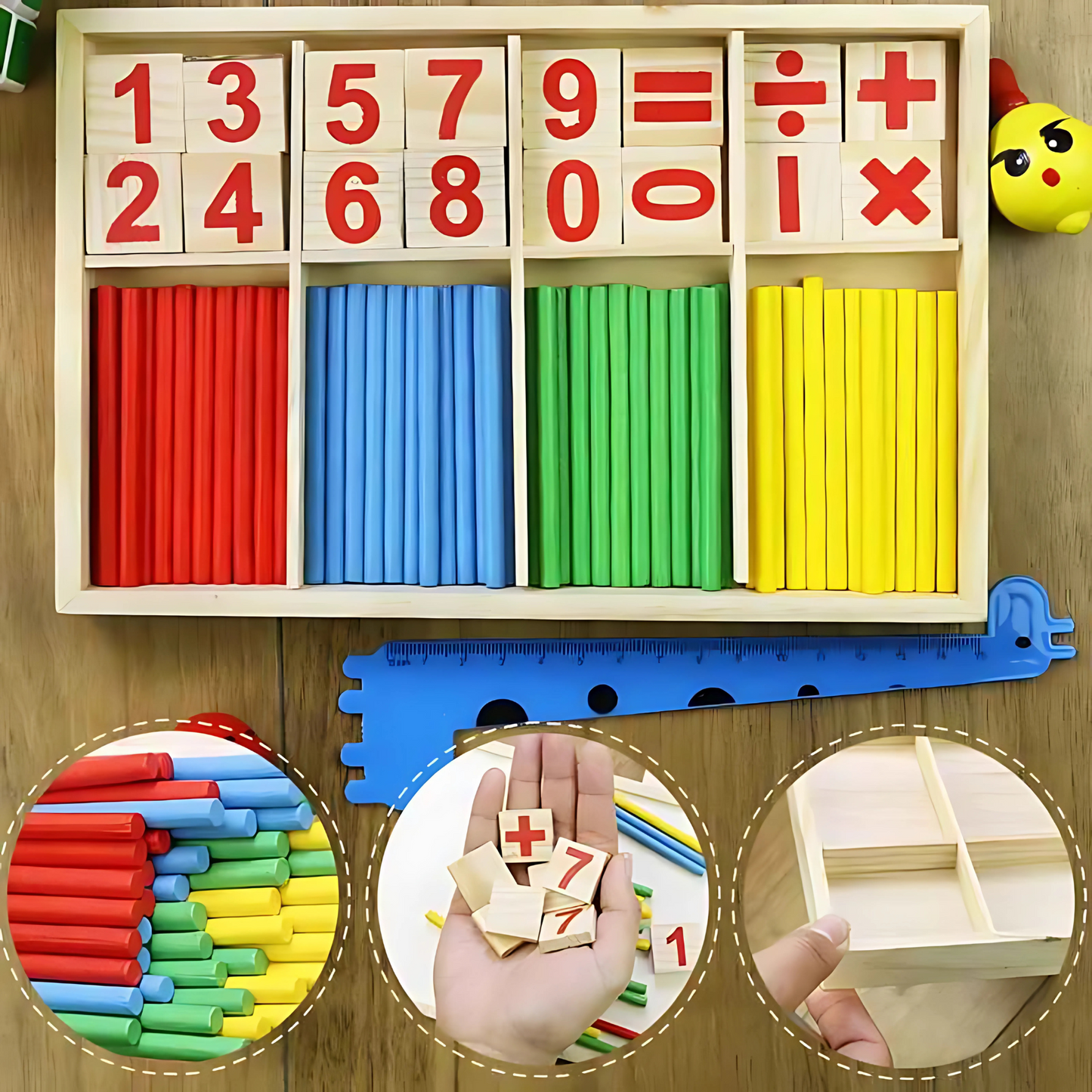 Juego De Madera números y cálculos