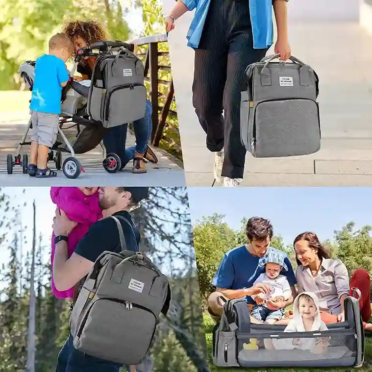 MOCHILA CUNA Y MUDADOR - VIAJA Y DESCANSA- TU BEBE CÓMODO Y SEGURO EN CUALQUIER AVENTURA