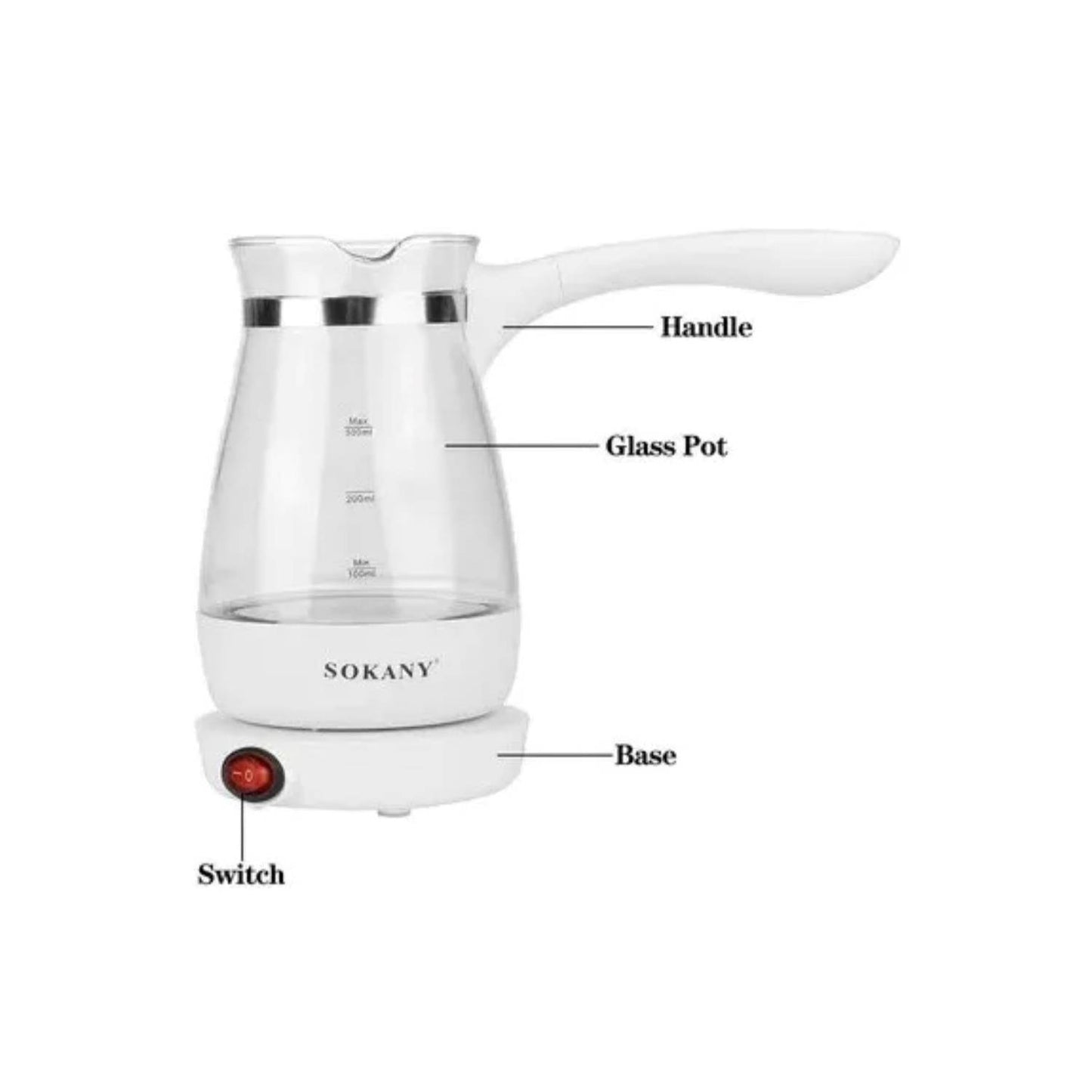 Cafetera Turca Eléctrica Vidrio Mini Hervidor
