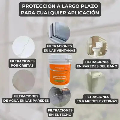 Sellador Adhesivo Transparente 2X1 - No mas Humedad en tu hogar (300 g.) - Incluye brocha