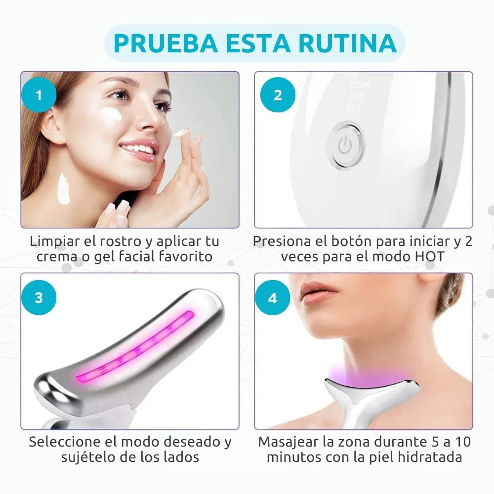 MASAJEADOR FOTOLUMINICO REDUCTOR DE ARRUGAS Y PAPADA- PIEL FIRME Y LUMINOSA