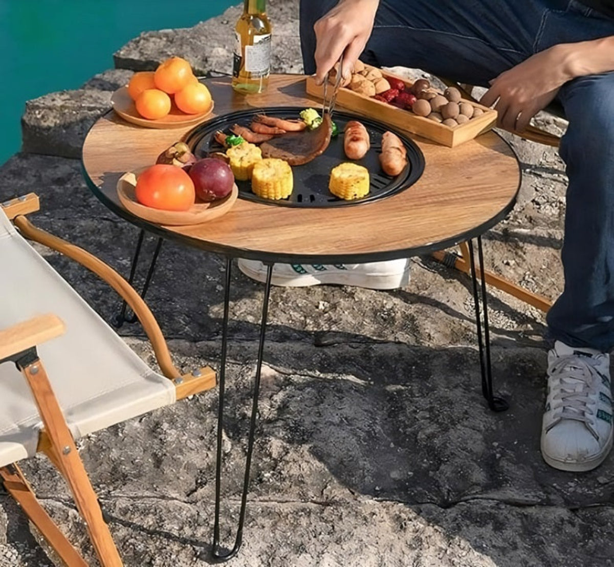 MESA PLEGABLE CON PARRILLA