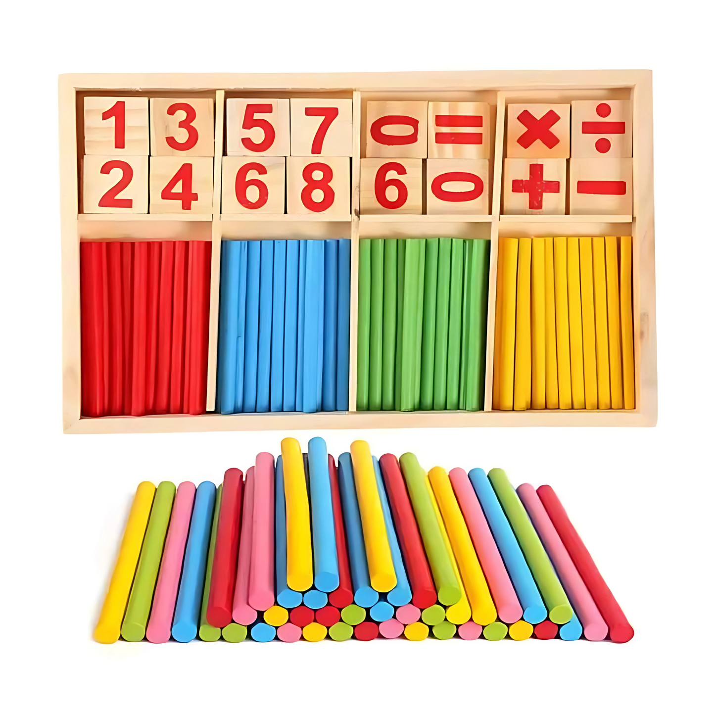 Juego De Madera números y cálculos