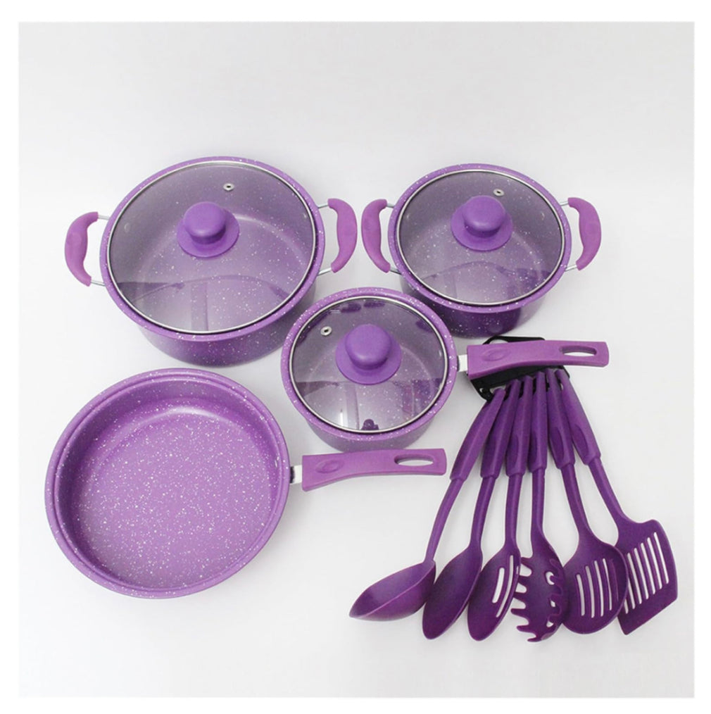 SET DE OLLAS MORADAS 14 PIEZAS