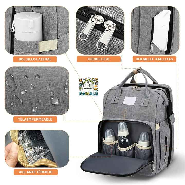 MOCHILA CUNA Y MUDADOR - VIAJA Y DESCANSA- TU BEBE CÓMODO Y SEGURO EN CUALQUIER AVENTURA