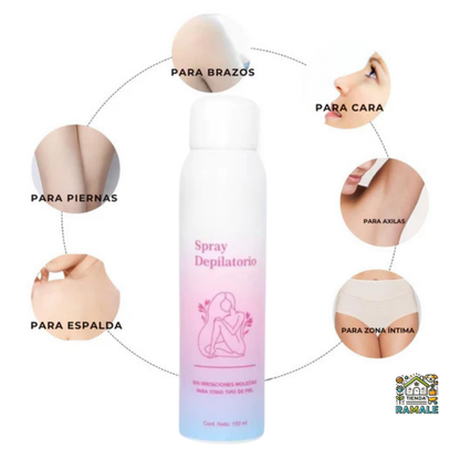 Spray Depilatorio - Elimina vello rápido - Piel suave en minutos