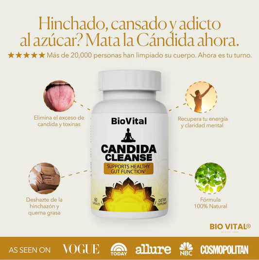 SUPLEMENTO CANDIDA® - REDUCE HINCHAZON,GASES Y FATIGA- 60 CAPSULAS PRODUCTO NATURAL