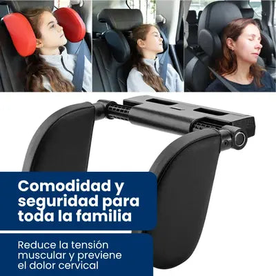 REPOSACABEZAS DE AUTO - DUERME COMODO INCLUSO EN VIAJES LARGOS - NEGRO