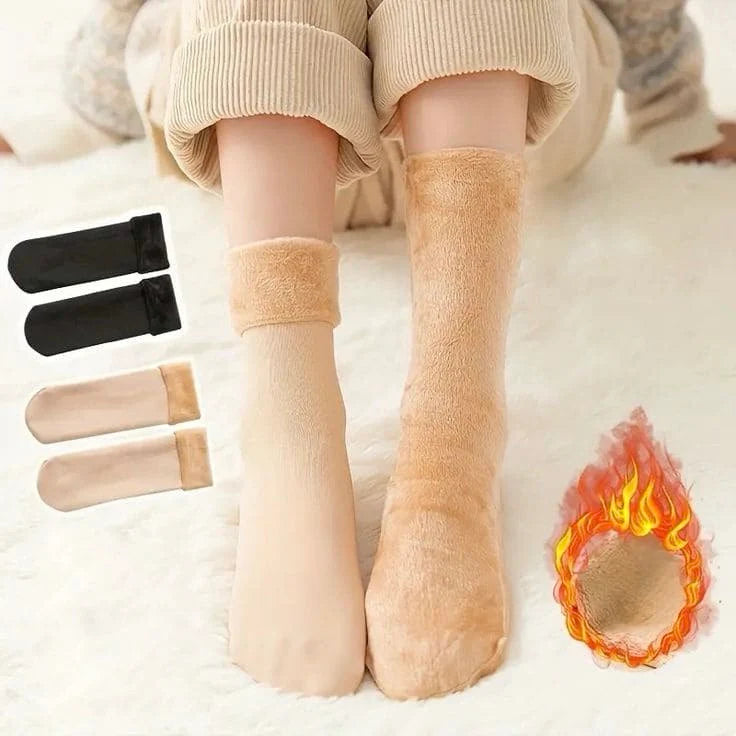 CALCETINES TÉRMICOS- INVIERNO CON PIES CALIENTES - 12 PARES NEGRO Y BEIGE