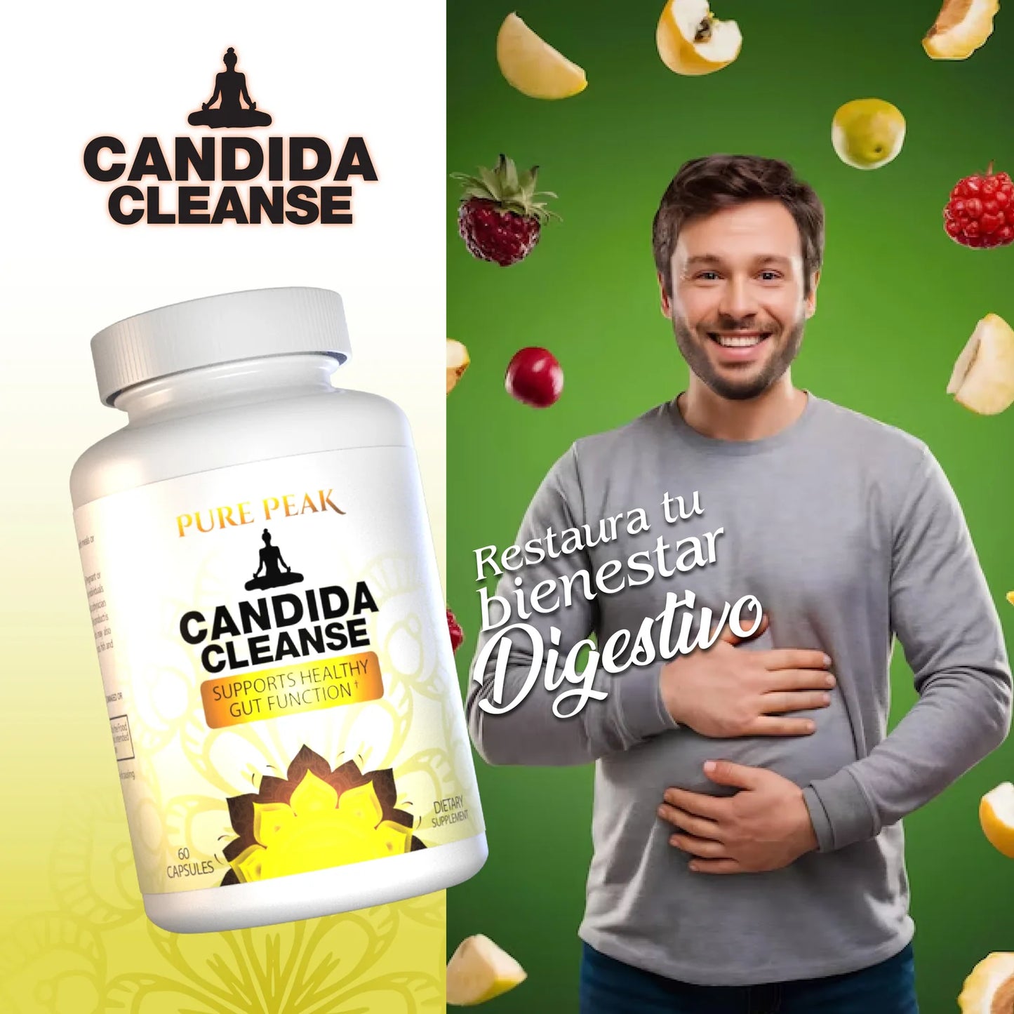 SUPLEMENTO CANDIDA® - REDUCE HINCHAZON,GASES Y FATIGA- 60 CAPSULAS PRODUCTO NATURAL