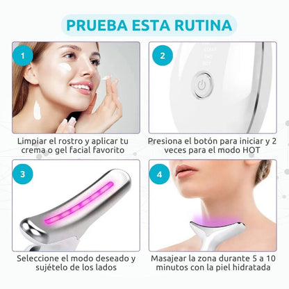 MASAJEADOR FOTOLUMINICO REDUCTOR DE ARRUGAS Y PAPADA- PIEL FIRME Y LUMINOSA