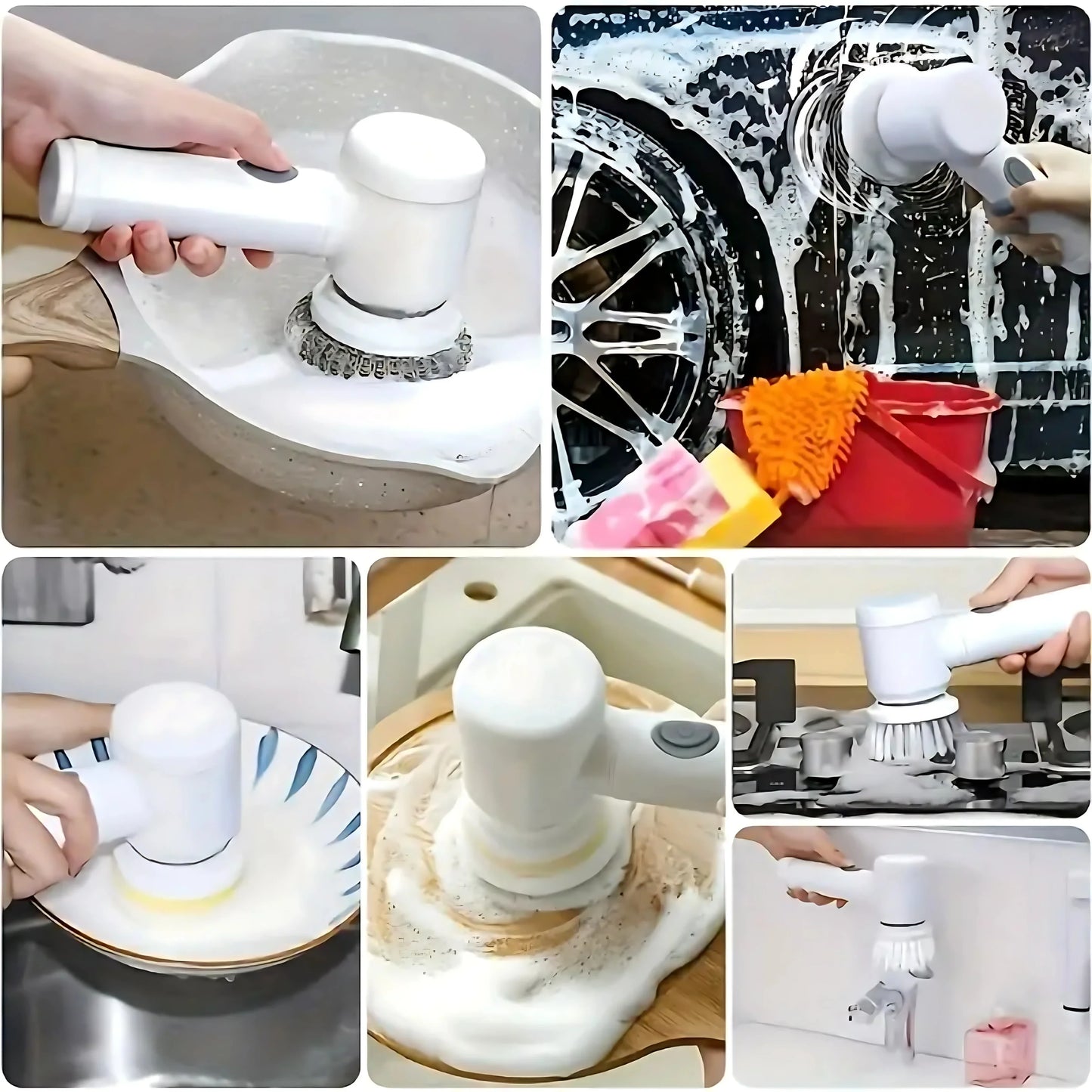 Cepillo Electrico Magic Brush - Limpieza sin esfuerzo ni cables - Friega, Limpia y Pule