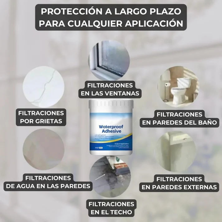Sellador Adhesivo Transparente 2x1 - No mas Humedad en tu hogar (300 g.)